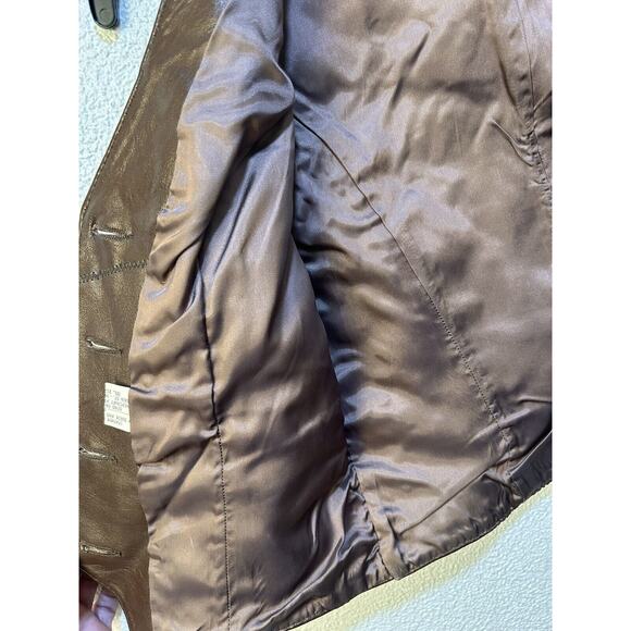 Vintage H Bar C California Ranch Wear Leather Sz 10 Brown Vest Cowgirl - Picture 14 of 16